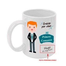 Taza personalizada comunión de niño. "Recuerdo de mi comunión"