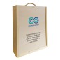 Caja de madera de 3 botellas personalizable para empresas Caja de madera de 3 botellas personalizable para empresas