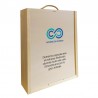 Caja de madera de 3 botellas personalizable para empresas