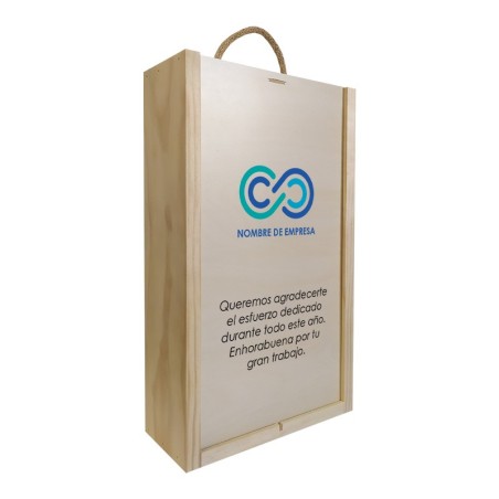 Caja de madera 1 botella personalizable para cumpleaños