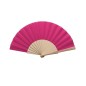 Abanico de madera natural con tela color Fucsia Abanico de madera natural con tela color Fucsia