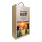 Caja de madera de 2 botellas personalizable como regalo para madre