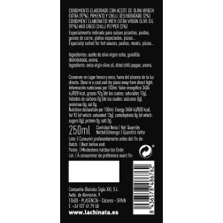 Aceite de oliva virgen extra condimentado con guindilla.