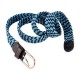 Cinturón trenzado elástico bicolor azul oscuro y claro