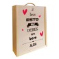 Caja de madera para 3 botellas personalizable con tu nombre. Modelo "Si lees esto me debes un beso". Caja de madera para 3 botellas personalizable con tu nombre. Modelo "Si lees esto me debes un beso".
