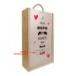 Caja de madera para 2 botellas personalizable con tu nombre. Modelo "Si lees esto me debes un beso".