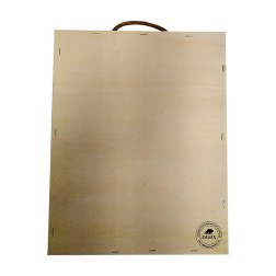 Caja de madera para 3 botellas personalizable con tu nombre. Modelo "Si lees esto me debes un beso".