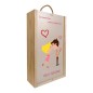 Caja de madera para 2 botellas personalizable con tu nombre. Modelo Pareja Caja de madera para 2 botellas personalizable con tu nombre. Modelo Pareja