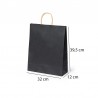 Bolsa negra de papel reciclado 32 x 39,5 x 12 cm