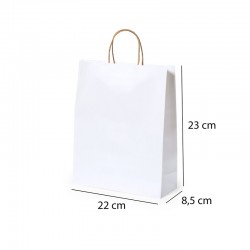 Bolsa de papel para eventos Blanca 22 x 23 x 8,5 cm