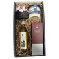 Estuche para profesionales con aceite, bombones, mermelada cereza con cacao Estuche para profesionales con aceite, bombones, mermelada cereza con cacao