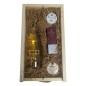 Estuche para regalo con productos gourmet en caja de madera