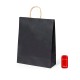 Bolsa negra de papel reciclado 32 x 39,5 x 12 cm