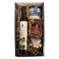 Cesta con AOVE, mermelada, paté y queso para regalo Cesta con AOVE, mermelada, paté y queso para regalo