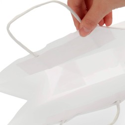 Bolsa blanca papel reciclado 23,8 cm x 31,8 cm x 11 cm