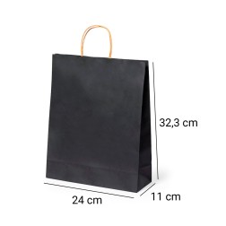 Bolsa regalo de papel negra 32,3 x 24 x 11 cm