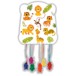 Piñata cumpleaños animales jungla 28 x 33 cm
