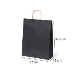 Caja 250 bolsas de papel negras 32 x 41 x 12 cm
