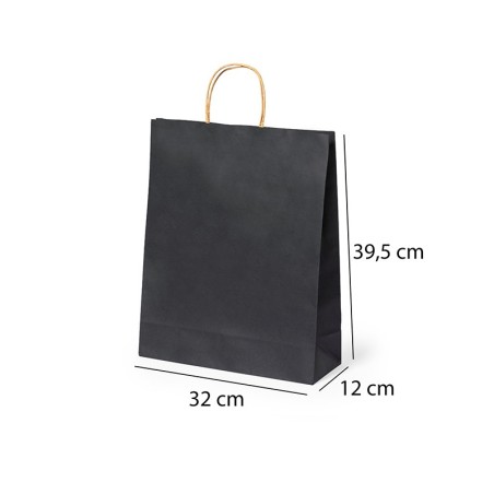Caja 250 bolsas de papel negras 32 x 41 x 12 cm