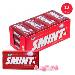 Caja 12 latas SMINT Tin fresa caramelo comprimido 35 gr