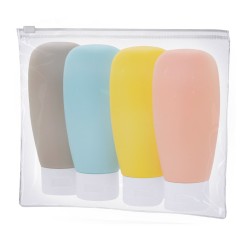Neceser con botes de colores para viajes de avión