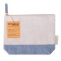 Neceser de algodón reciclado beige y azul 180 gr Neceser de algodón reciclado beige y azul 180 gr