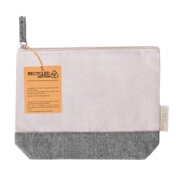 Neceser de algodón reciclado beig y negro 180 gr