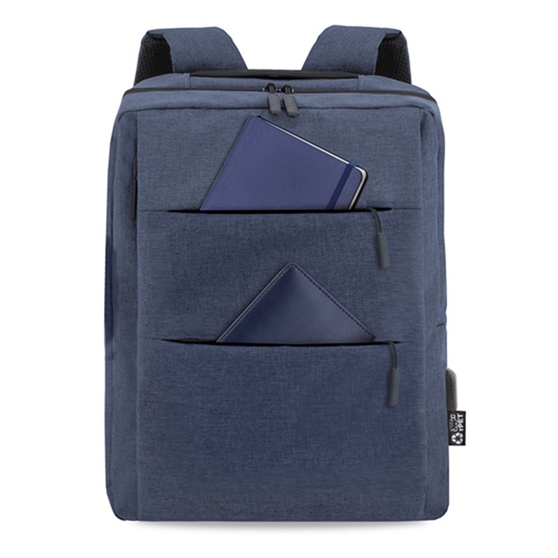 Mochila azul para portátil