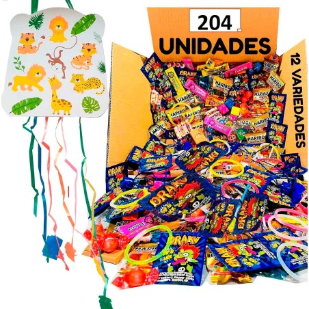 Piñata para cumpleaños con 204 chuches de relleno. Deliex