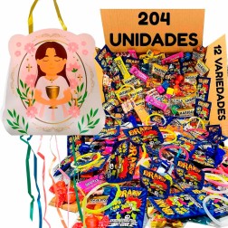 Piñata Comunión Niña con relleno 204 unidades 17 u x 12 variedades