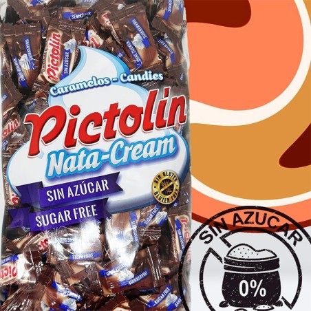 Bolsa de 800 gr de caramelos Pictolín Chocolate y Nata sin azúcar