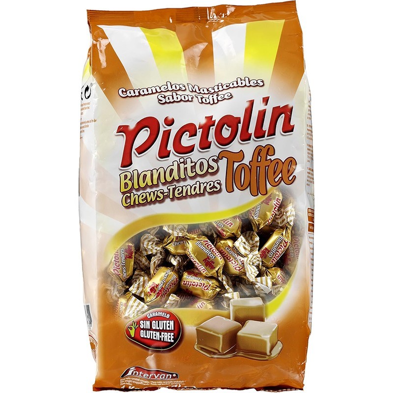 Bolsa de 1 kg de caramelos Pictolín masticables sabor Toffee, blanditos